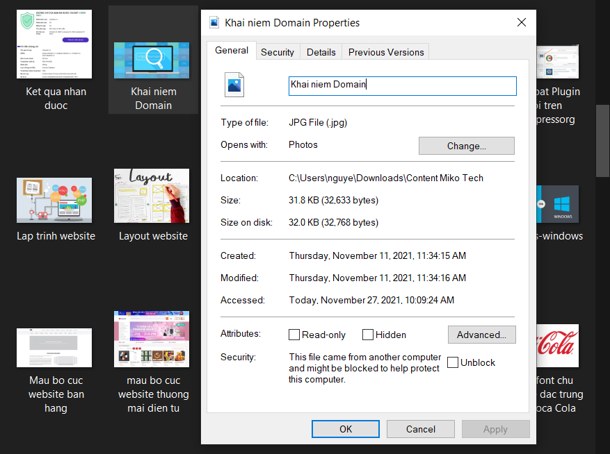 Đặt tên cho hình ảnh trước khi tải lên website