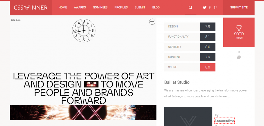 Giao diện CSS Winner