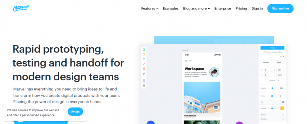 Phần mềm hiết kế UI UX Marvel