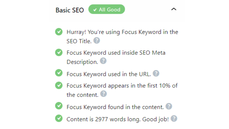 Gợi ý Basic SEO trong Rank Math SEO