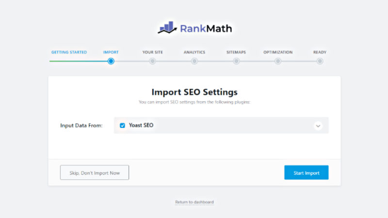 Import thiết lập từ plugin cũ sang Rank Math SEO