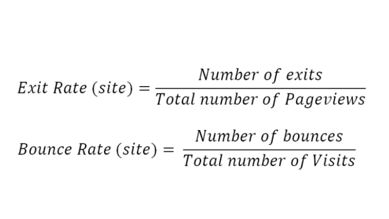 Sự khác nhau trong cách tính giữa Bounce rate và Exit rate