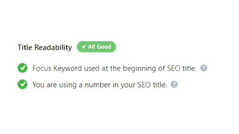 Title Readability - Tính dễ đọc của tiêu đề trong Rank Math SEO