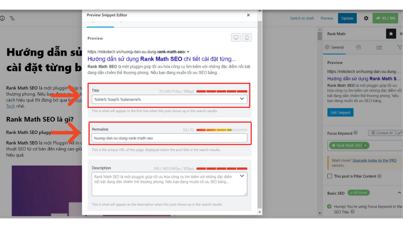 Tối ưu tiêu đề và URL