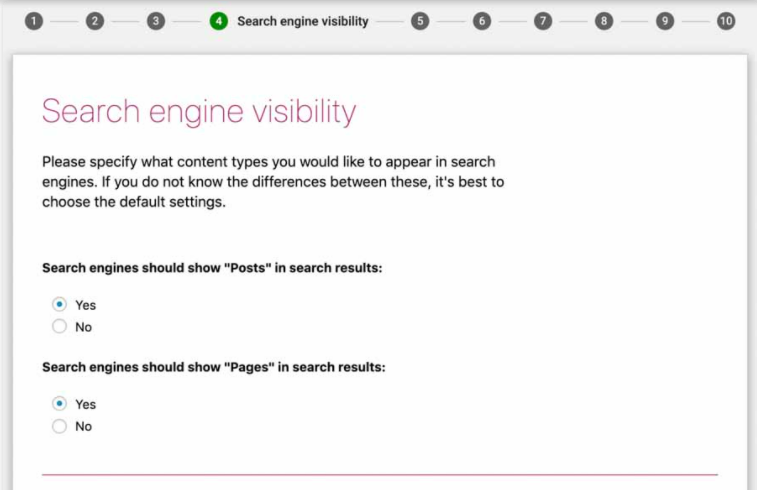 Cài dặt Search engine visibility