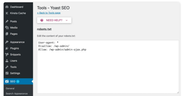 Chỉnh sửa robots.txt ngay trên bảng điều khiển