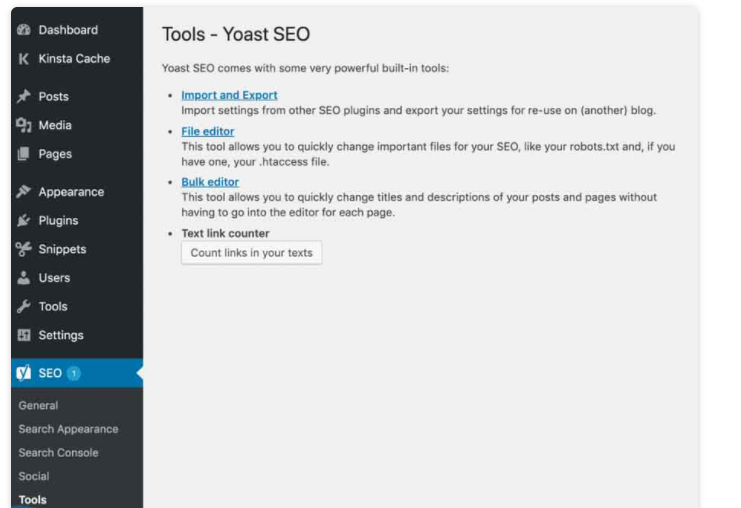 Công cụ tùy chọn trong Yoast SEO