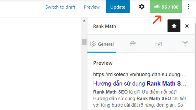 Hiển thị điểm SEO để theo dõi