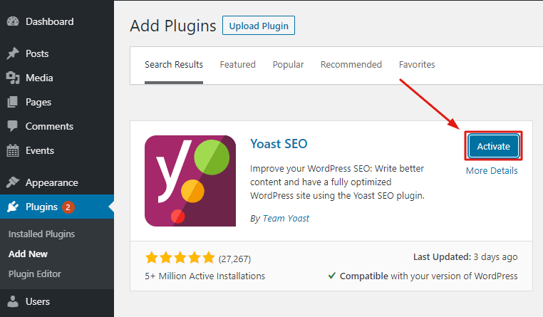 Kích hoạt Yoast SEO