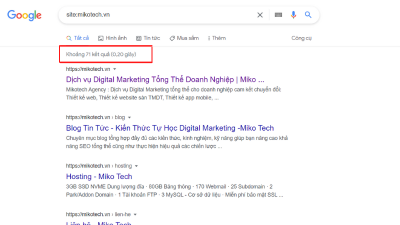 Kiểm tra URL trực tiếp trên Google bằng cú pháp