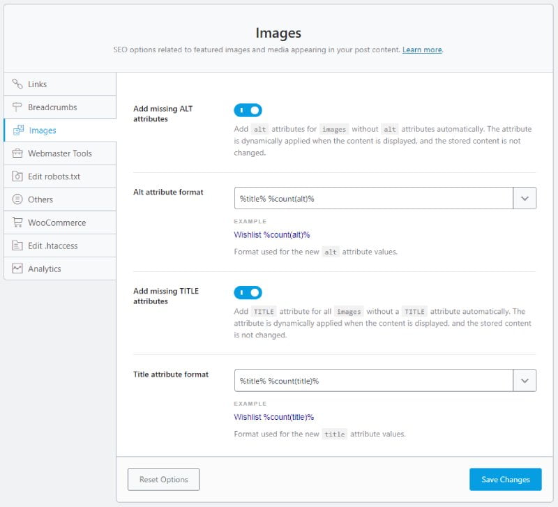 Tối ưu hình ảnh trên Rank Math SEO