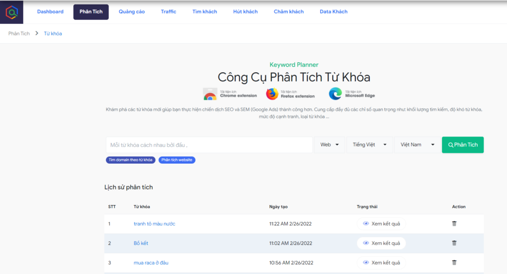 Công cụ phân tích từ khóa Google Keyword Planner