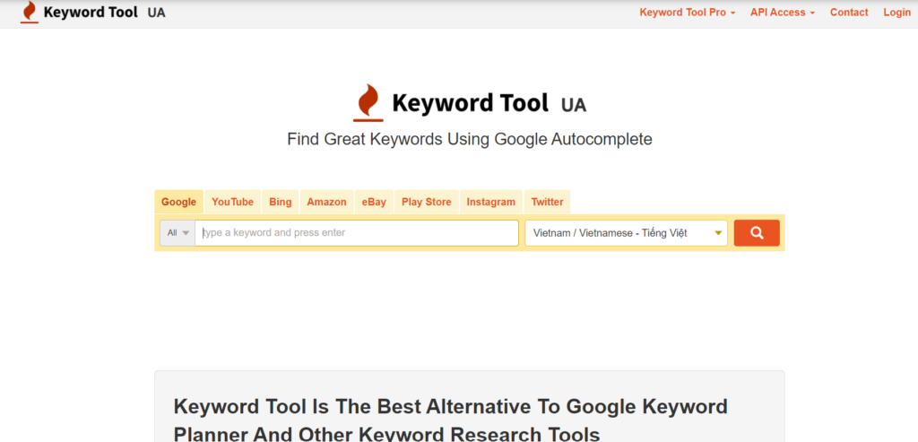 Công cụ phân tích từ khóa Keyword Tool