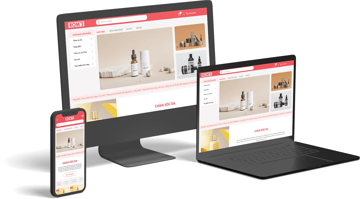 THIẾT KẾ WEBSITE MỸ PHẨM