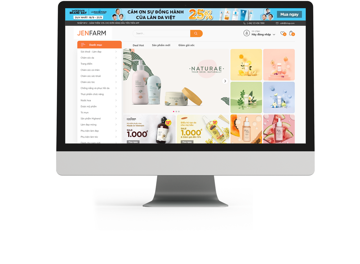 Thiết kế website mỹ phẩm