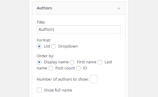 Authors Widget