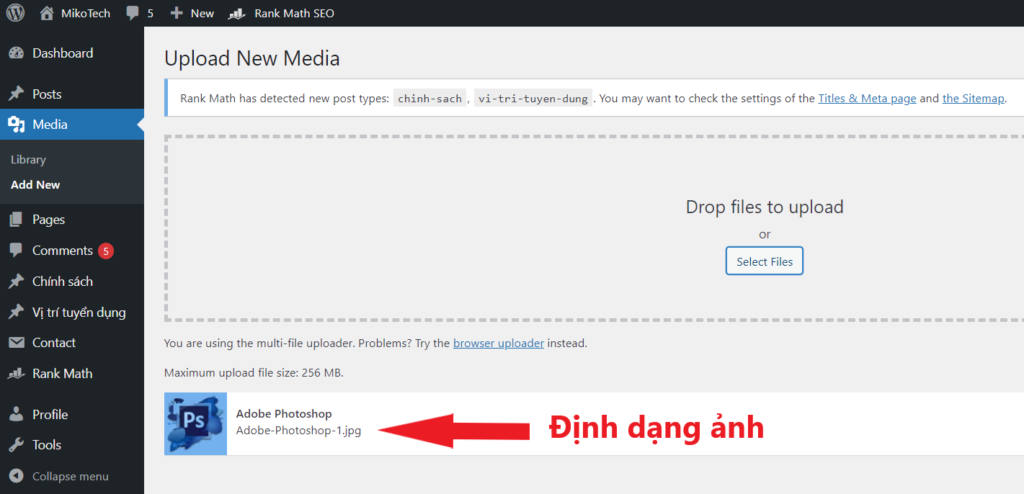 Chọn ảnh đúng định dạng khuyên dùng cho WordPress