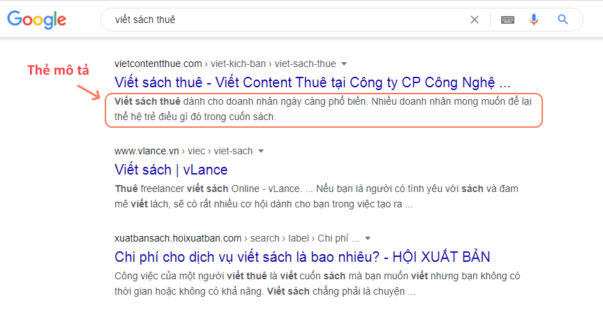 Khái niệm về Thẻ mô tả