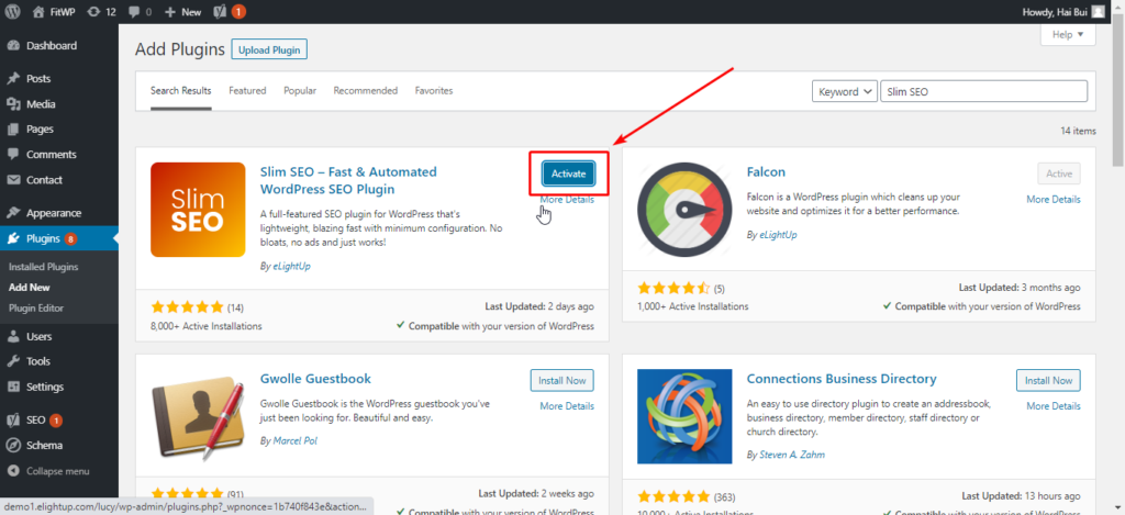 Kích hoạt Plugin mới trên WordPress.org