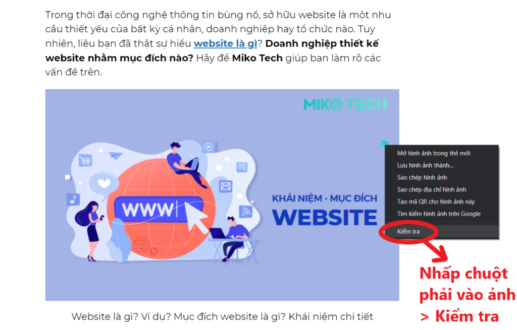 Kiểm tra kích thước hình ảnh