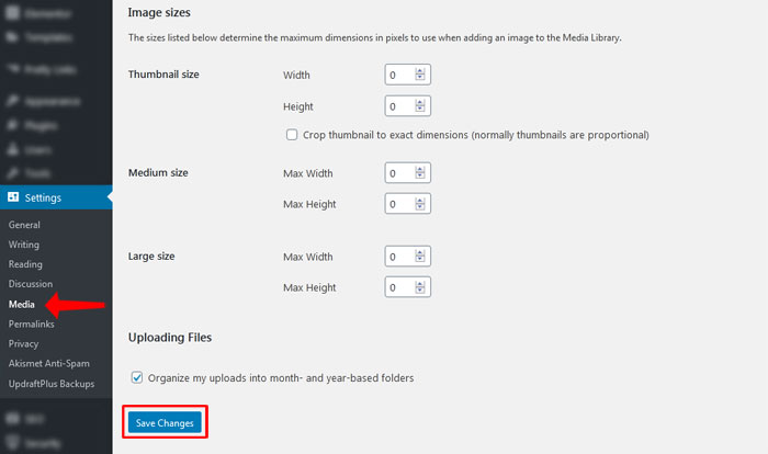 Ngăn WordPress tự động tạo ảnh với những kích thước không dùng đến