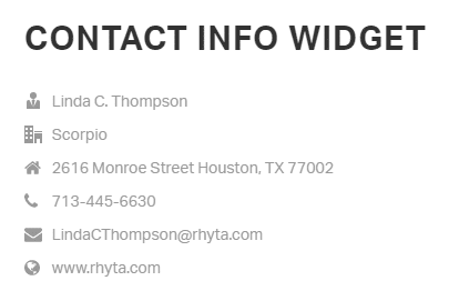 Simple Contact Info