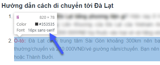 Kéo chuột tới vị trí font chữ cần tìm