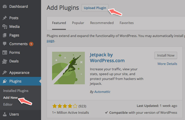 Cài đặt Plugin thủ công bằng cách Upload file