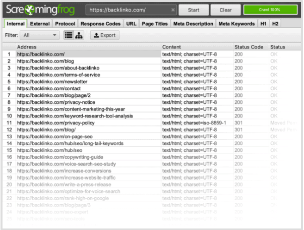 Screaming Frog - Thu thập thông tin