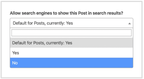 Yoast SEO - Noindex bằng một cú nhấp chuột