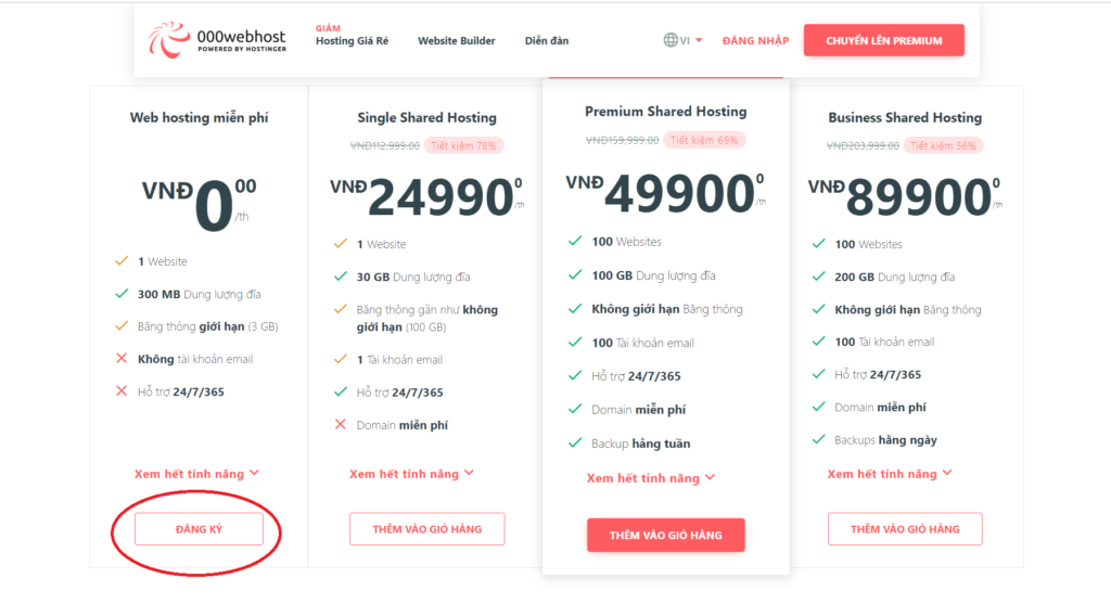 000Webhosting đăng ký miễn phí