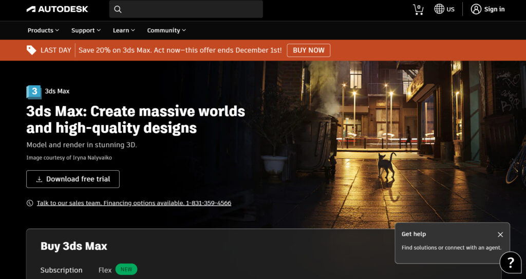 Phần mềm hỗ trợ thiết kế UX/UI 3ds Max