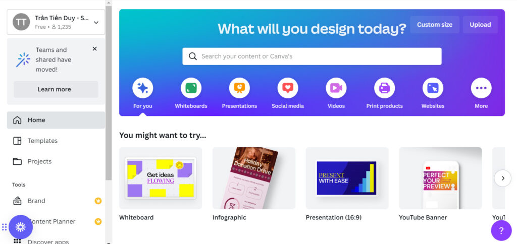 Công cụ thiết kế UX/UI đơn giản Canva