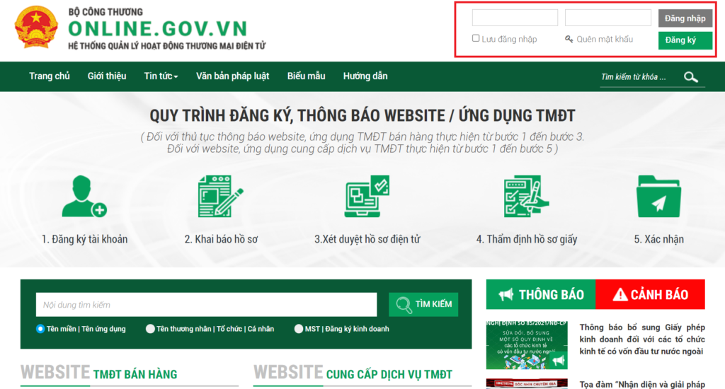 Đăng nhập vào hệ thống