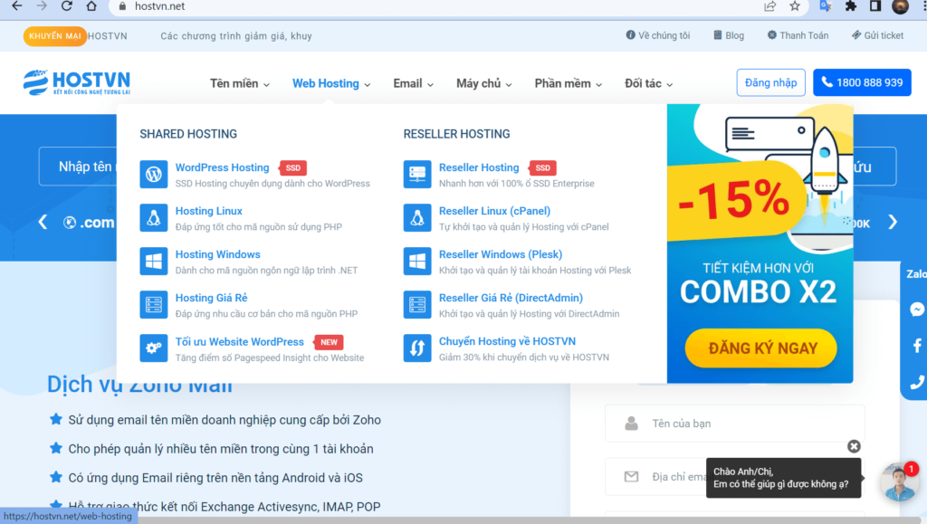 Dịch vụ hosting tại HOSTVN
