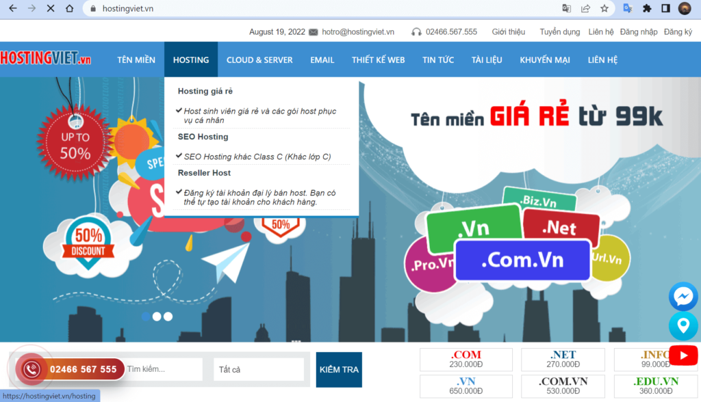 Dịch vụ hosting tại HostingViet.