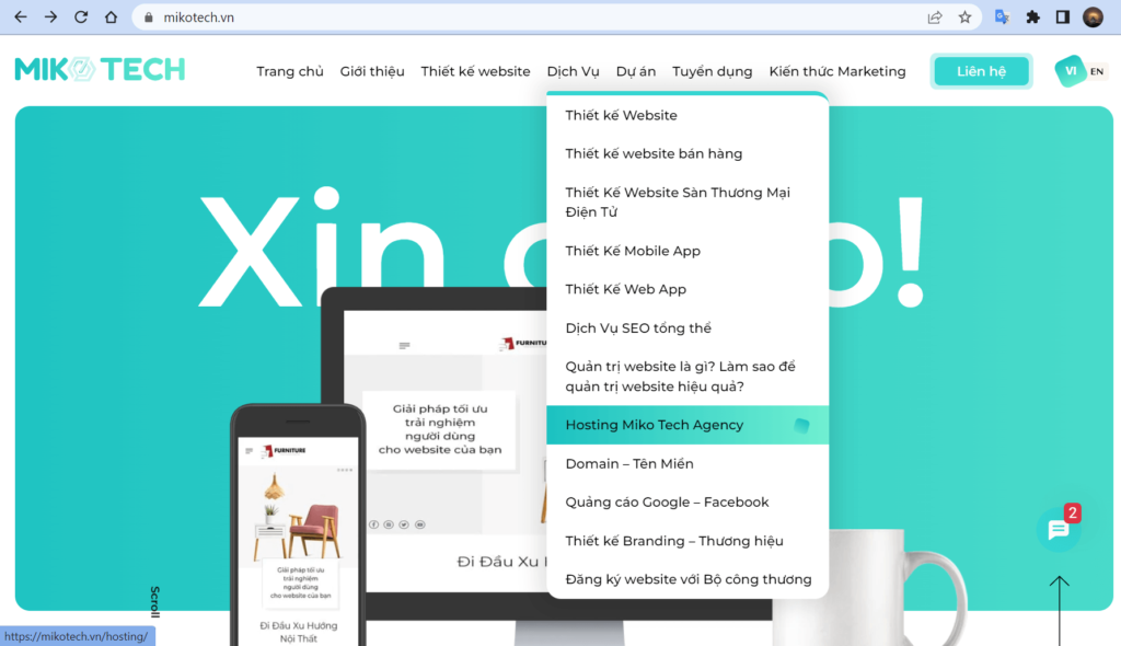 MikoTech cung cấp đa dạng các loại dịch vụ trong đó có Hosting.