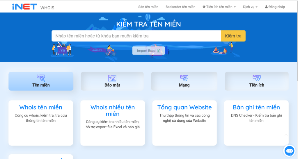 Hệ thống kiểm tra tên miền iNET