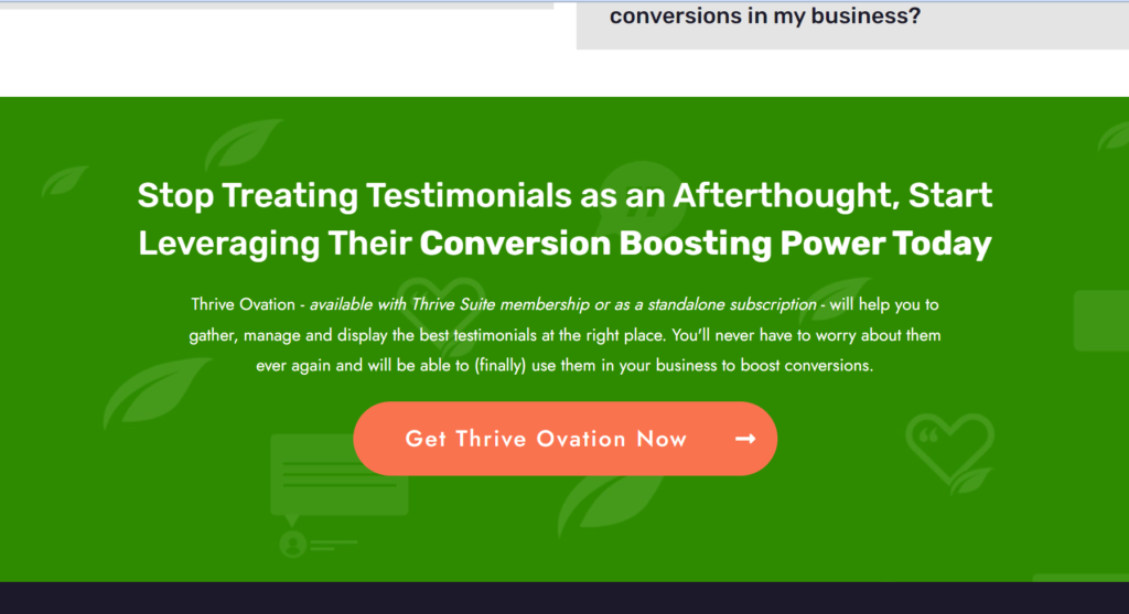 Plugin Testimonial của Thrive Ovation
