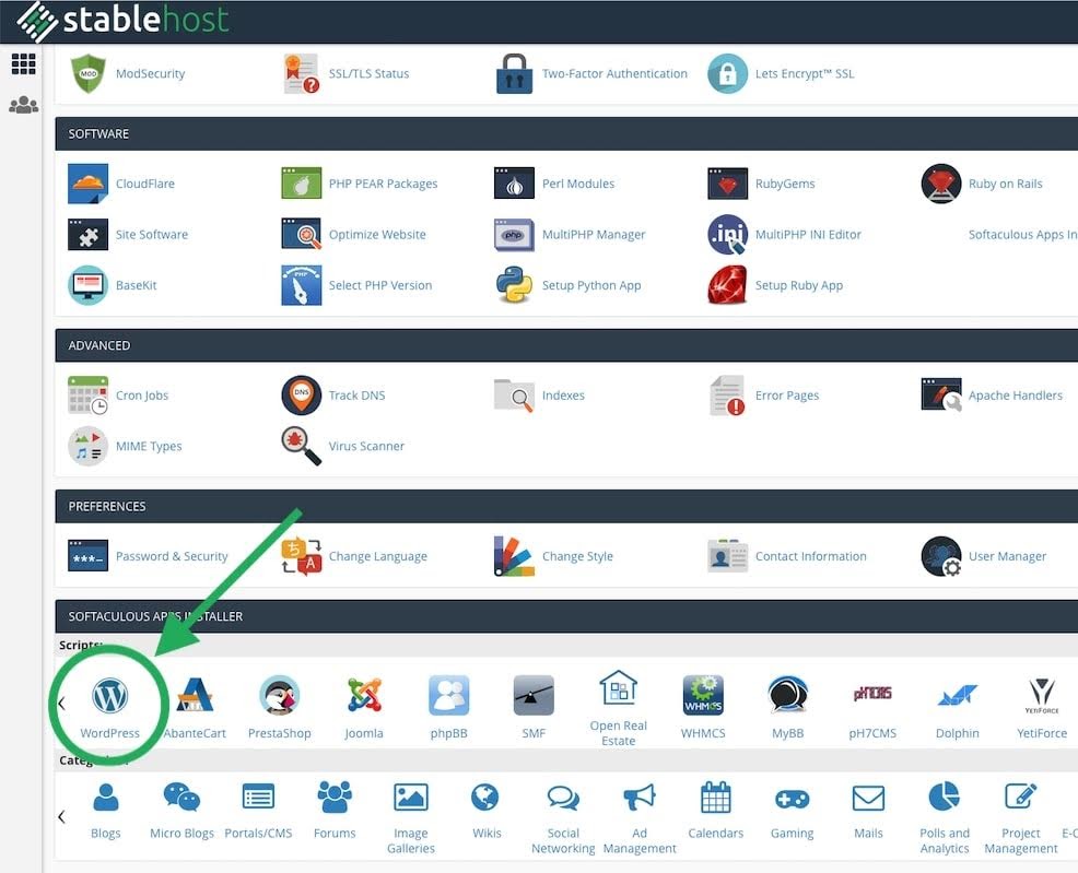 Cài đặt WordPress trên StableHost