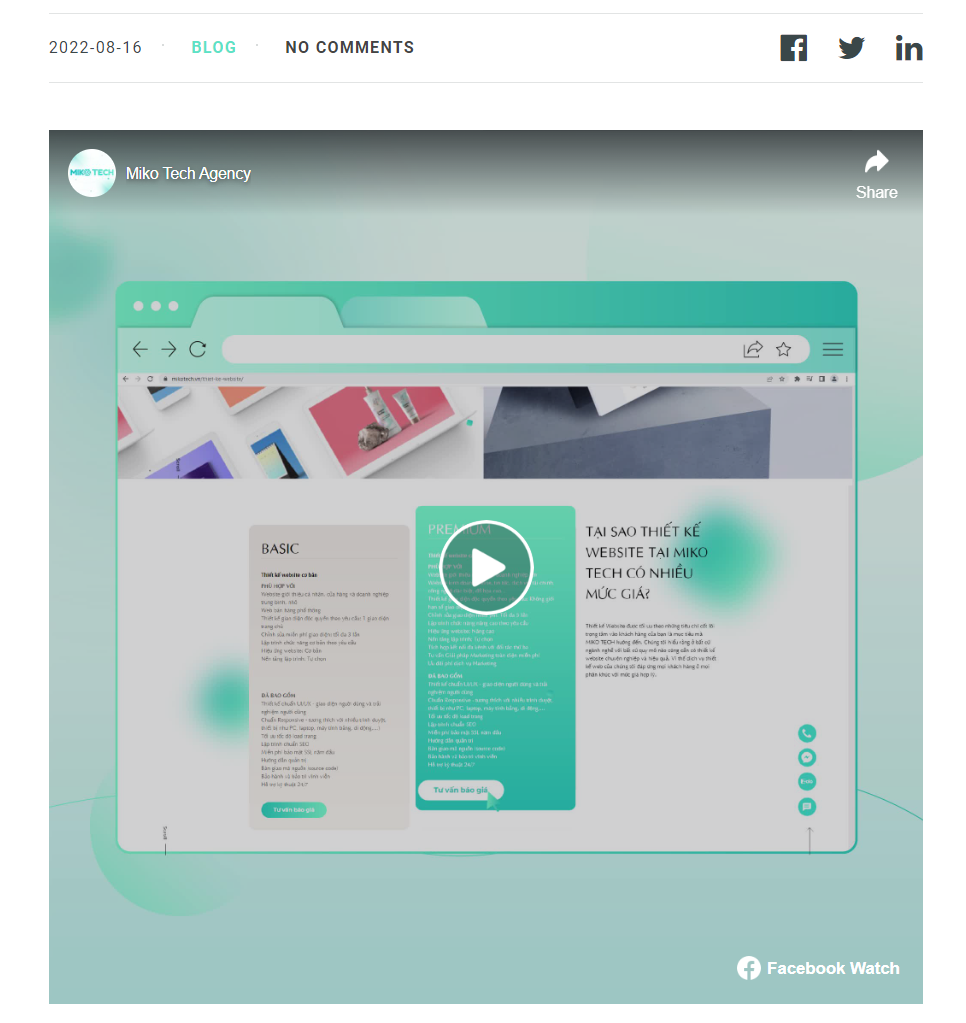 Kết quả video Facebook được nhúng bằng plugin Magic Embeds