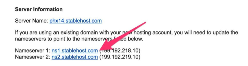 Thông tin Nameserver