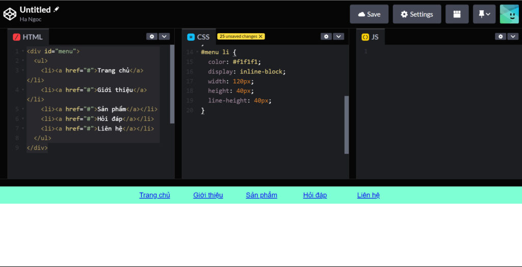 Kết quả sau khi bổ sung thuộc tính line-height