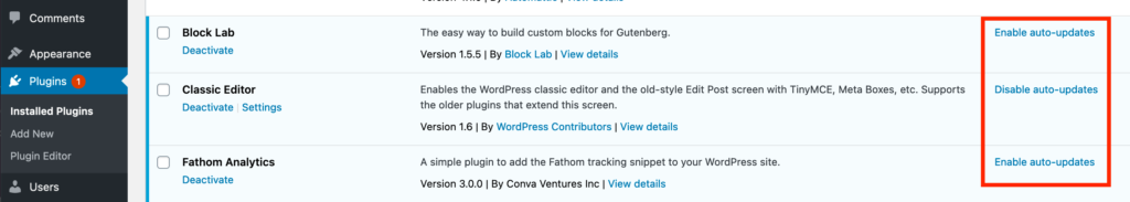 Kích hoạt chức năng tự động cập nhật plugin trên WordPress