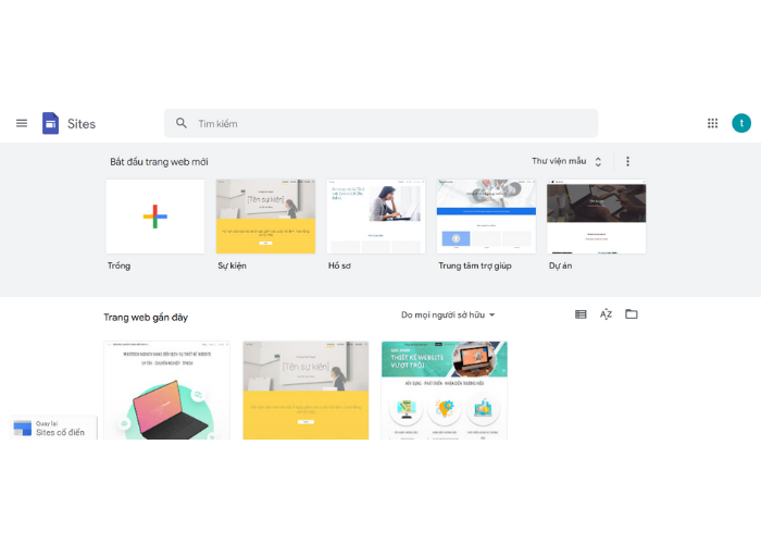 Nền tảng thiết kế website miễn phí - Google Site