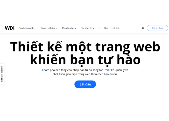 Nền tảng thiết kế website miễn phí - Wix