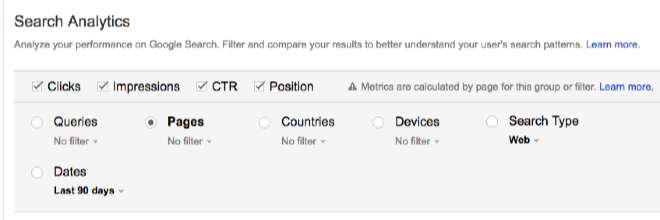 Dữ liệu Search Console