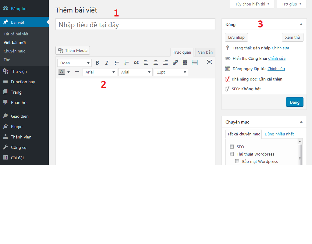 Giao diện soạn thảo văn bản của trình soạn thảo văn bản cổ điển