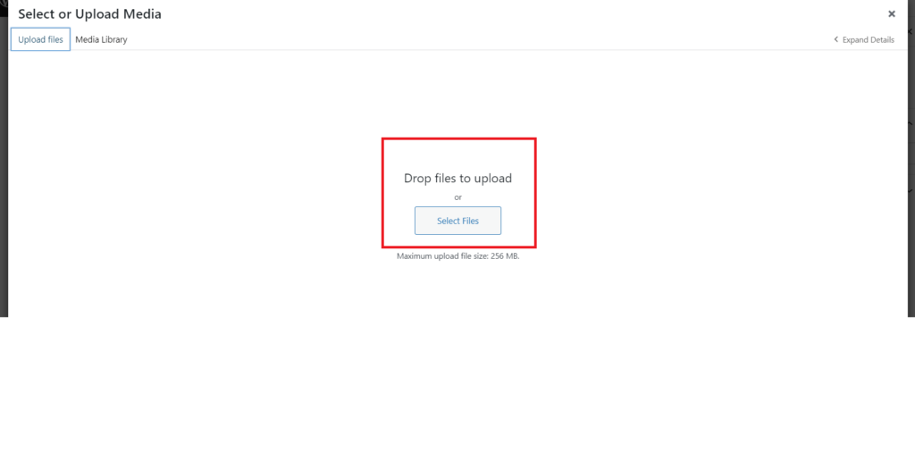Chọn "Select Files" để tải ảnh lên