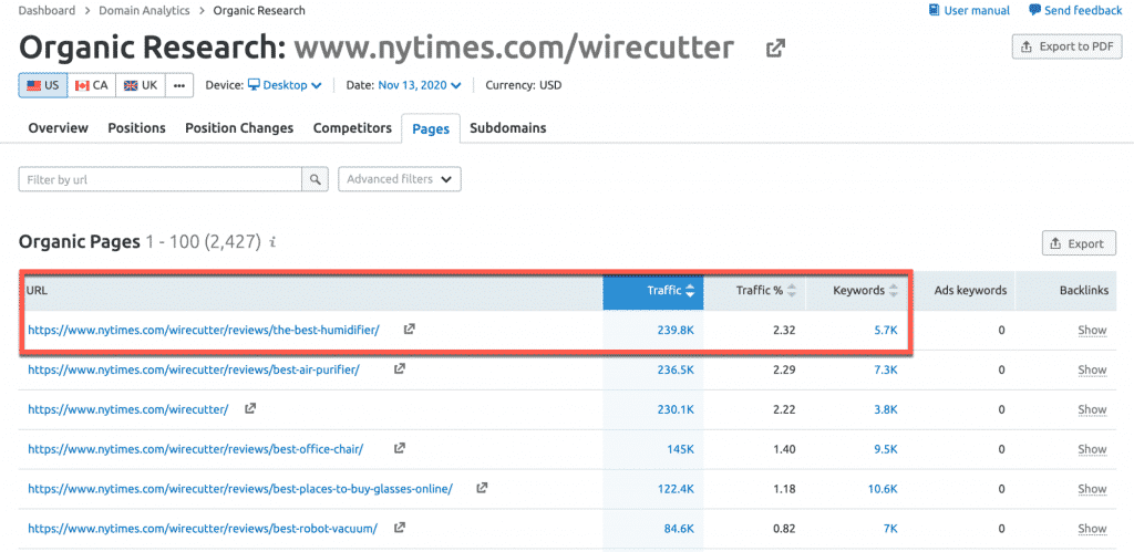 Từ khóa xếp hạng của bài viết về "the best humidifier"